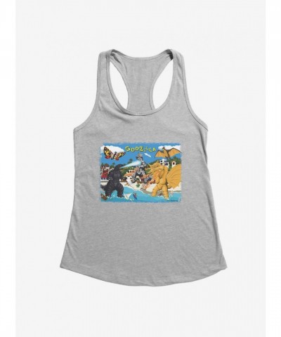 Godzilla Beach Girls Tank Top - Lightweight Cotton Polyester Blend