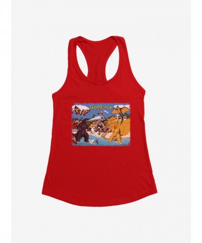 Godzilla Beach Girls Tank Top - Lightweight Cotton Polyester Blend