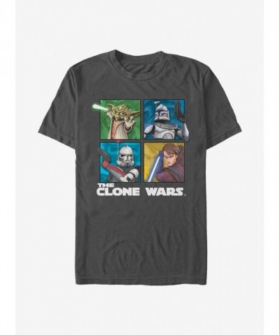 Star Wars Clone Wars Panel Tee - Men's Lightweight Cotton Shirt