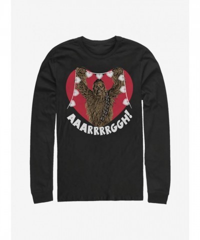 Chewbacca Heart Design Men's Long Sleeve T-Shirt - Black