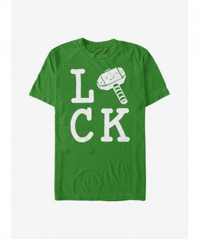 Marvel Thor God of Luck Men's Lightweight Green T-Shirt