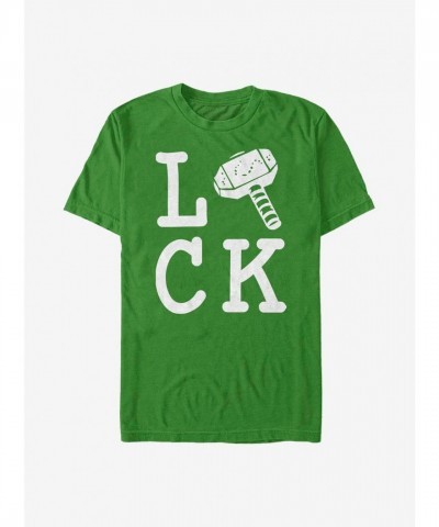 Marvel Thor God of Luck Men's Lightweight Green T-Shirt