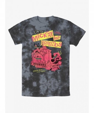 Disney Punk Rock Mickey Mouse Tour Tie-Dye Unisex T-Shirt - Multi Colors