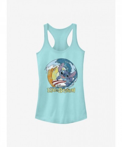Disney Girls Lilo & Stitch Surf Tank Top - Junior Size Blue
