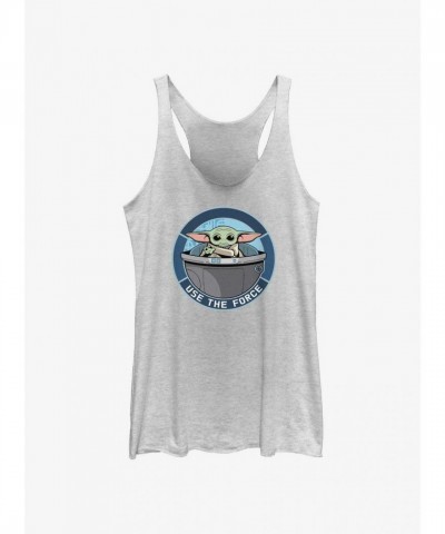 The Mandalorian Grogu Powers Force Girls Tank Top - White