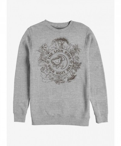 Disney Grey The Lion King Circle Of Life Hoodie - Men's Size
