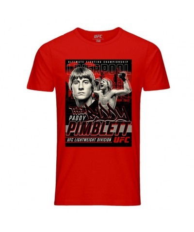 Men's UFC Pimblett Liverpool Red T-Shirt - Lightweight Support Tee