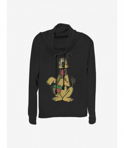 Disney Girls Cowl Neck Top - Holiday Colors in Black