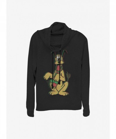 Disney Girls Cowl Neck Top - Holiday Colors in Black