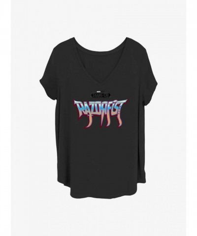 Marvel Shang-Chi Razorfist Logo Plus Size T-Shirt for Girls - Black