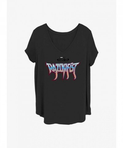 Marvel Shang-Chi Razorfist Logo Plus Size T-Shirt for Girls - Black