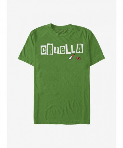 Disney Cruella Name Cutout Letters T-Shirt - Men's Green
