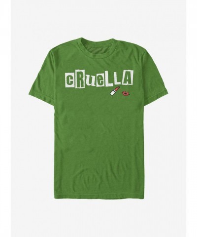 Disney Cruella Name Cutout Letters T-Shirt - Men's Green