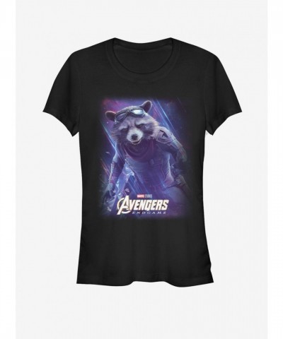 Marvel's Avengers Endgame Space Rocket Girls Cotton T-Shirt - Black