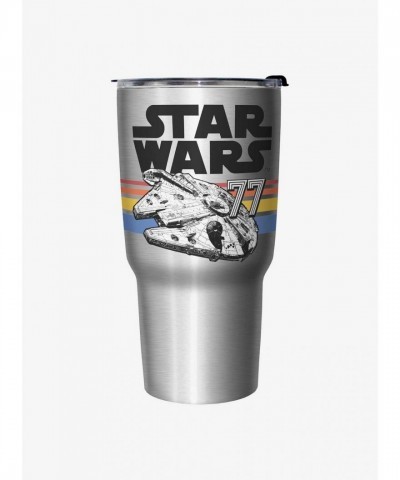 Star Wars Classic Falcon Stripes Metallic Travel Mug - 27oz Stainless Steel