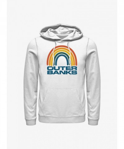 Outer Banks OBX White Rainbow Hoodie - Men's
