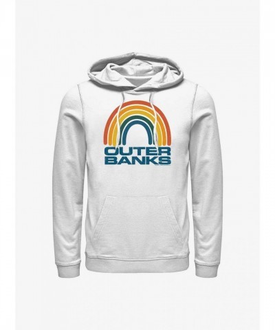 Outer Banks OBX White Rainbow Hoodie - Men's