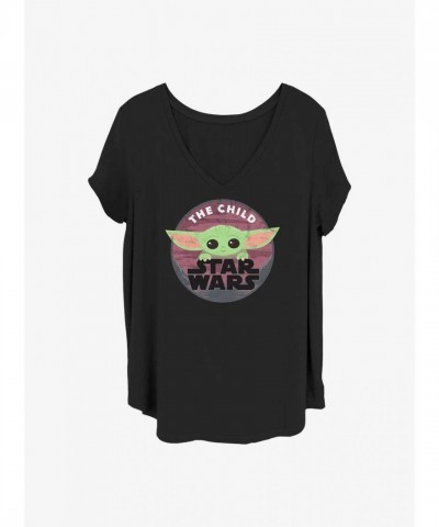 Mandalorian Child Star Comfortable Plus Size T-Shirt for Girls - Black