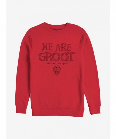 Marvel Guardians of the Galaxy Red Crewneck Sweatshirt for Men