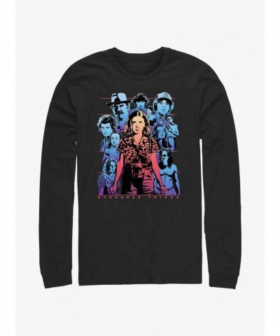 Stranger Things Pop Culture Long Sleeve Shirt - Unisex Black