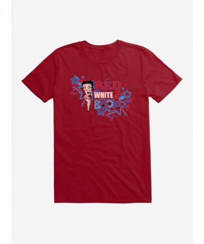 Betty Boop Red and White Men's Cotton T-Shirt