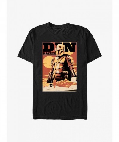 Star Wars Mandalorian Din Djarin Graphic Tee - Lightweight Black Unisex