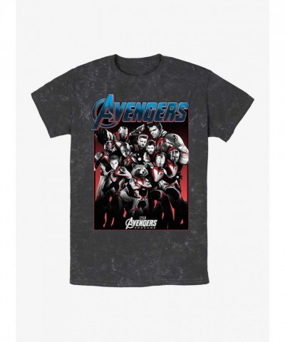 Marvel Avengers Endgame Heroes Mineral Wash Unisex T-Shirt - Multi Color