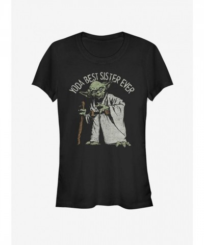 Star Wars Green Jedi Sister Tee - Black Junior Size