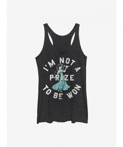 Disney Aladdin Jasmine Girls Tank Top - Not A Prize Edition, Black