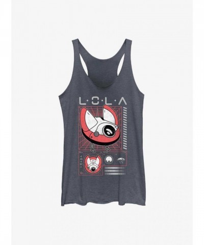 Obi-Wan Kenobi Lola Schematic Girls Navy Tank Top - New Favorite Droid Design