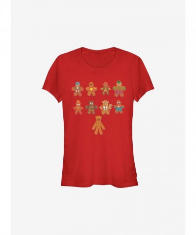 Marvel Avengers Girls Holiday Red T-Shirt - Lightweight Cotton