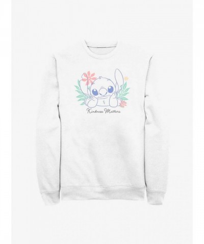 Disney Lilo & Stitch Kindness Matters Men's White Sweatshirt