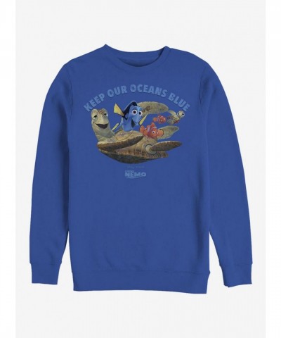 Disney Pixar Finding Nemo Ocean Crew Blue Sweatshirt for Men