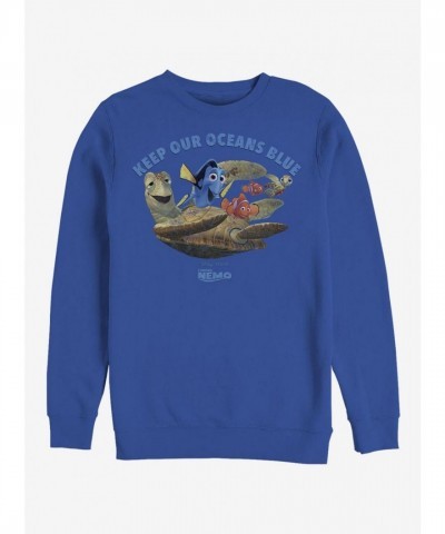 Disney Pixar Finding Nemo Ocean Crew Blue Sweatshirt for Men