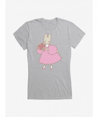 Marron Cream Red Roses Junior Girls T-Shirt