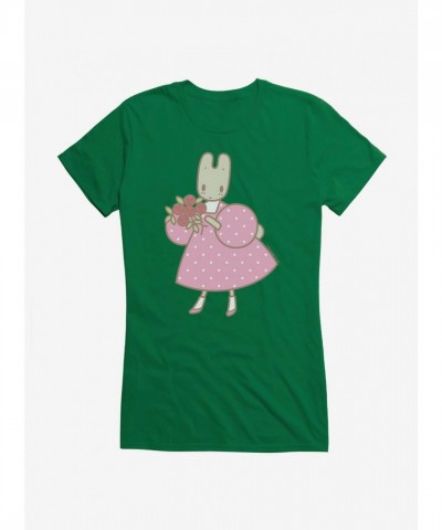 Marron Cream Red Roses Junior Girls T-Shirt
