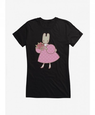 Marron Cream Red Roses Junior Girls T-Shirt