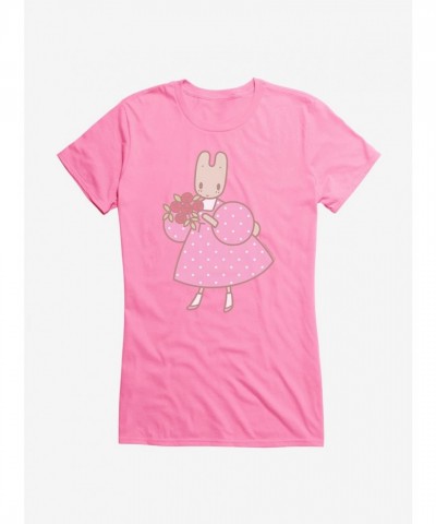 Marron Cream Red Roses Junior Girls T-Shirt