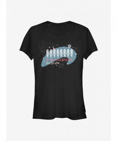 Star Wars Snow Trooper Girls T-Shirt - Junior Size Black