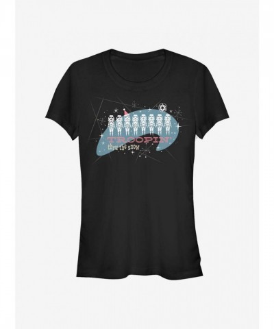 Star Wars Snow Trooper Girls T-Shirt - Junior Size Black
