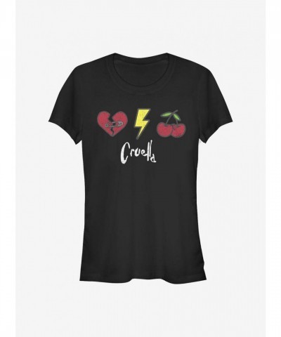 Disney Girls Cruella De Vil Icon T-Shirt - Junior Sizes Black