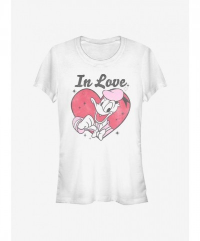 Disney's Donald Duck In Love Girls Lightweight Tee - White