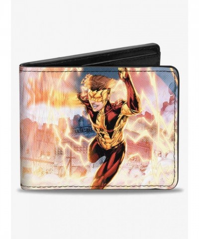 DC Comics New 52 Vibe and Kid Flash Men's Bifold Wallet in Premium Vegan Leather