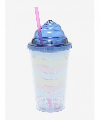 Disney Lilo & Stitch Pastel Stripes Travel Cup with Ice Cream Shop Ad
