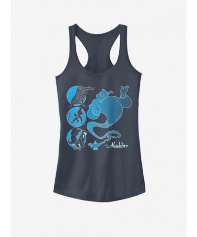 Disney Aladdin Genie Friends Girls Cotton Tank Top - Blue