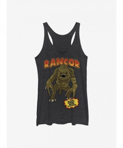 Star Wars Rancor Animated Graphic Tank Top for Girls - Heather Black
