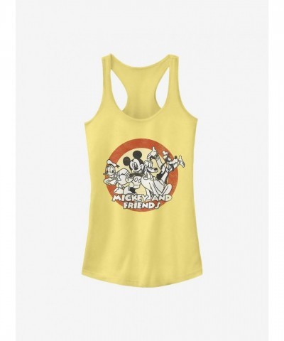 Disney Girls Mickey Mouse Circle Trust Tank Top - Yellow