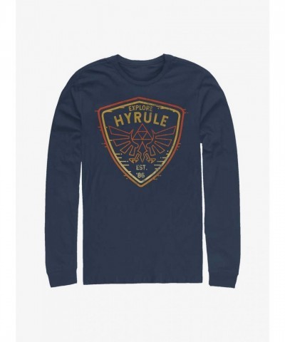 Nintendo Adventure Camp Hyrule Long Sleeve Shirt - Blue Men's