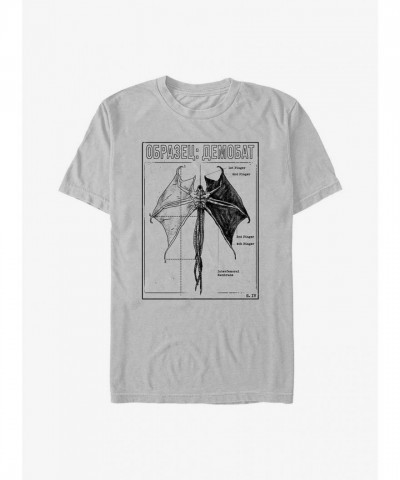 Stranger Things Demobat Silver T-Shirt for Men