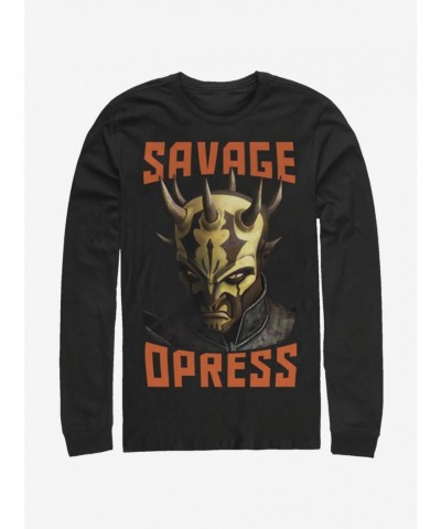 Savage Opress Long-Sleeve T-Shirt from Star Wars The Clone Wars - Men's Black